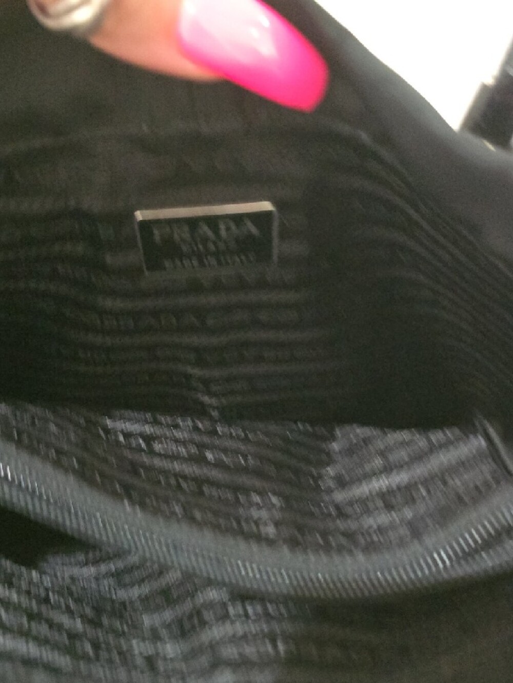 Prada Black Nylon Tote with Patent Leather Straps Authentic - Picture 6 of 7